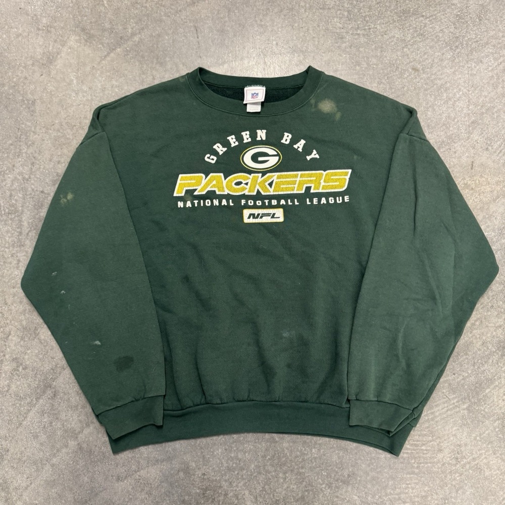 Vintage Green Bay Packers Crewneck 90's NFL Distressed Sweatshirt Size XL